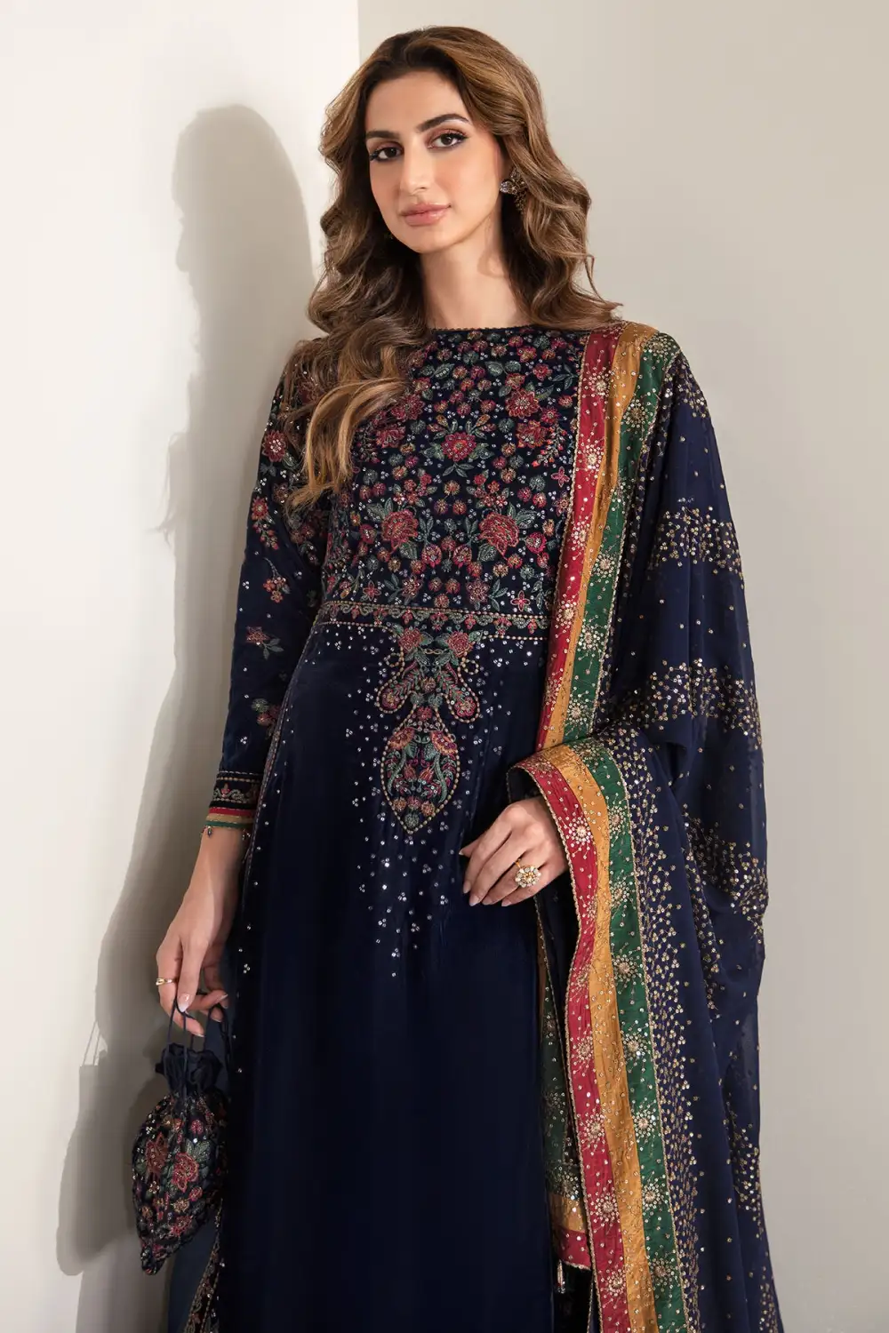 Embroidered Velvet Formal Sets