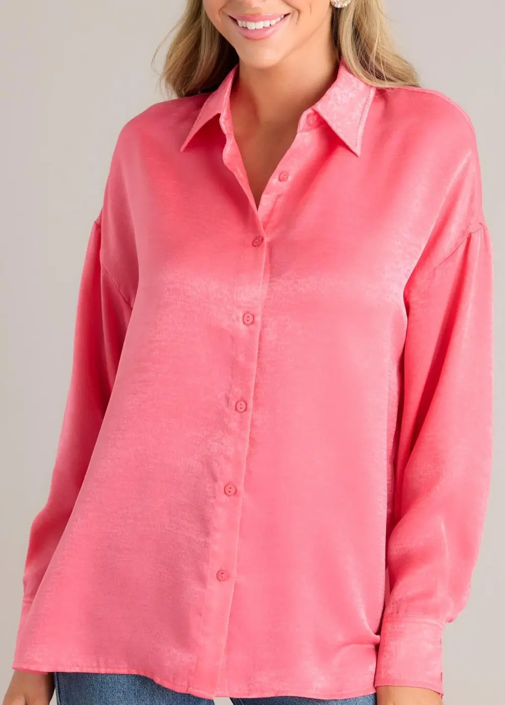 READ ALL ABOUT IT PINK BUTTON FRONT TOP