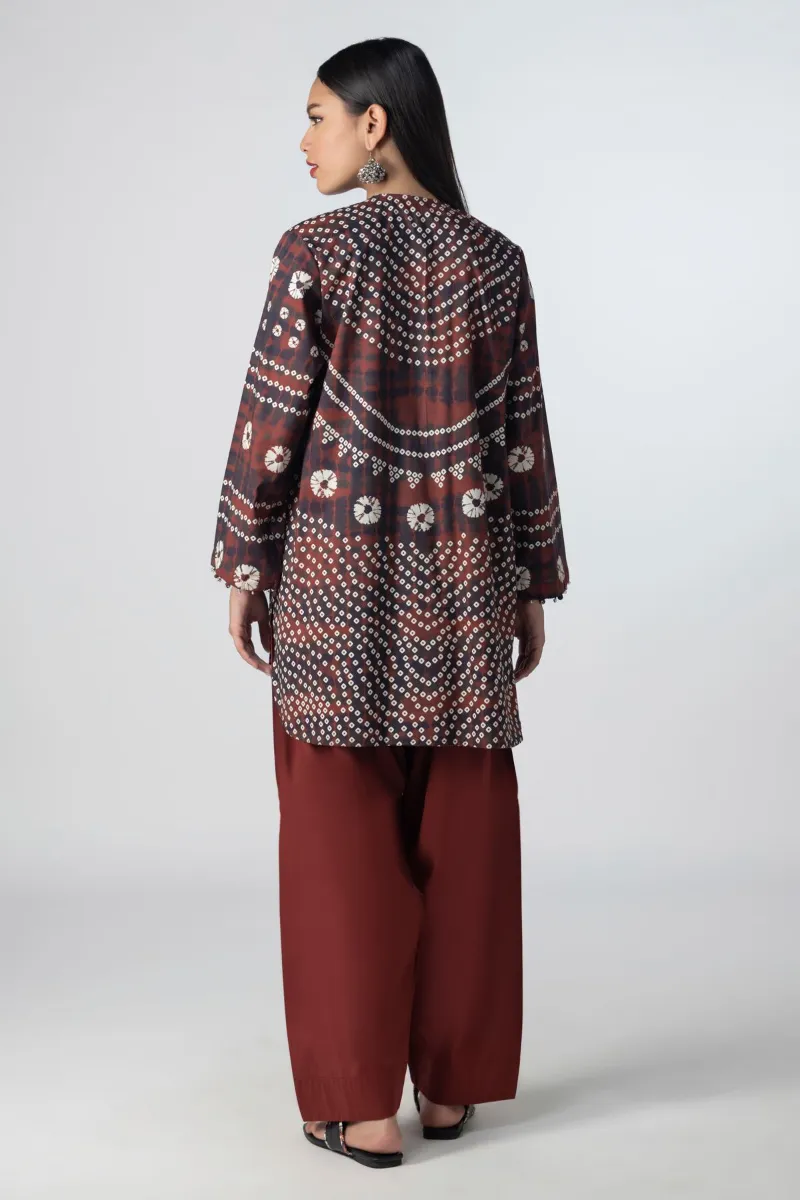 2 Piece Kurta | Embroidered & Pants Claret