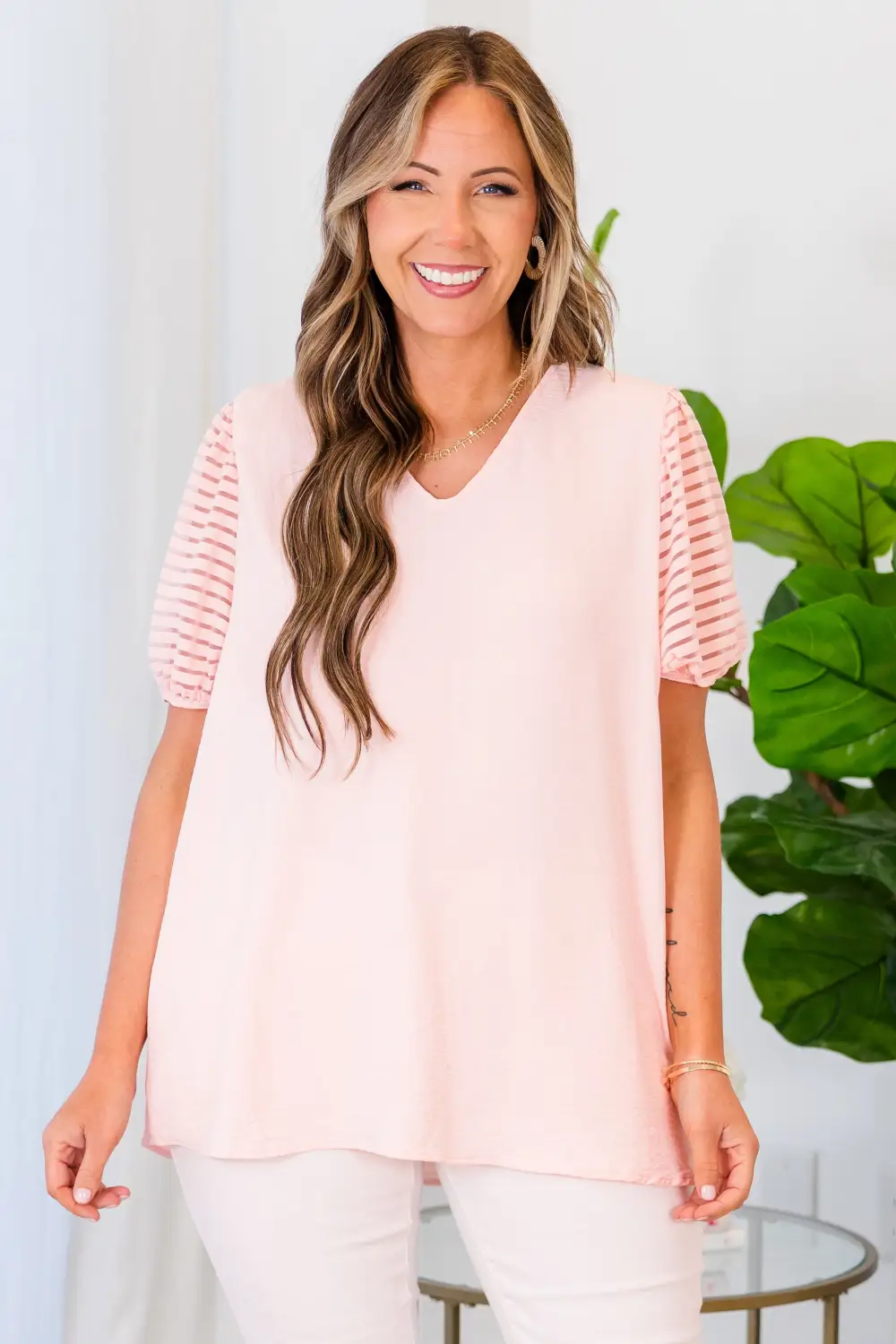 Striped With Kindness Top, Blush