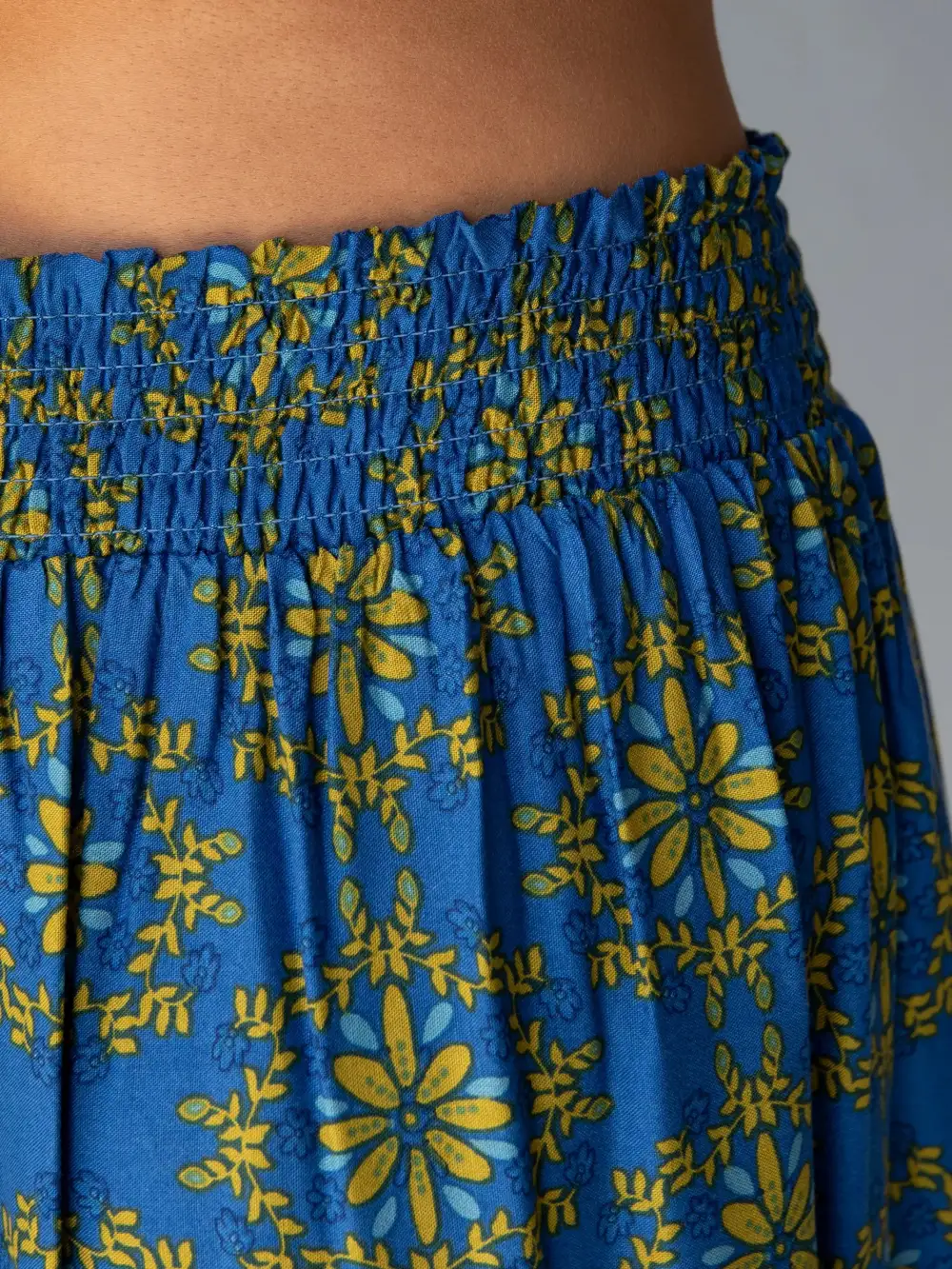 Maylin Midi Skirt - Blue Border Print