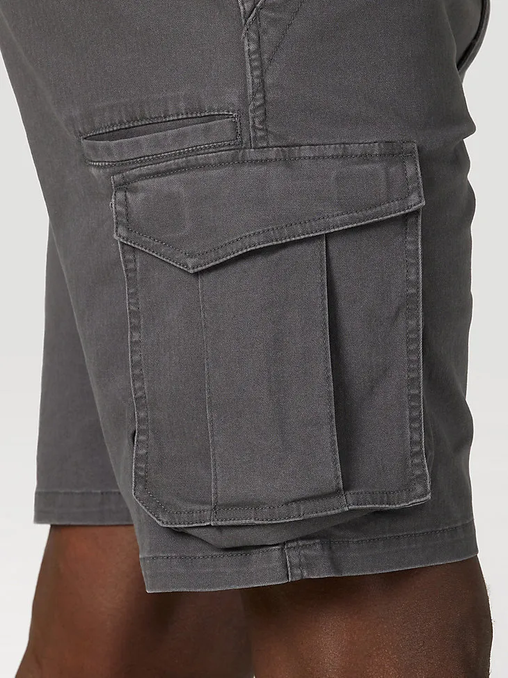 MEN'S STRETCH HERRINGBONE CARGO SHORT IN ASPHALT