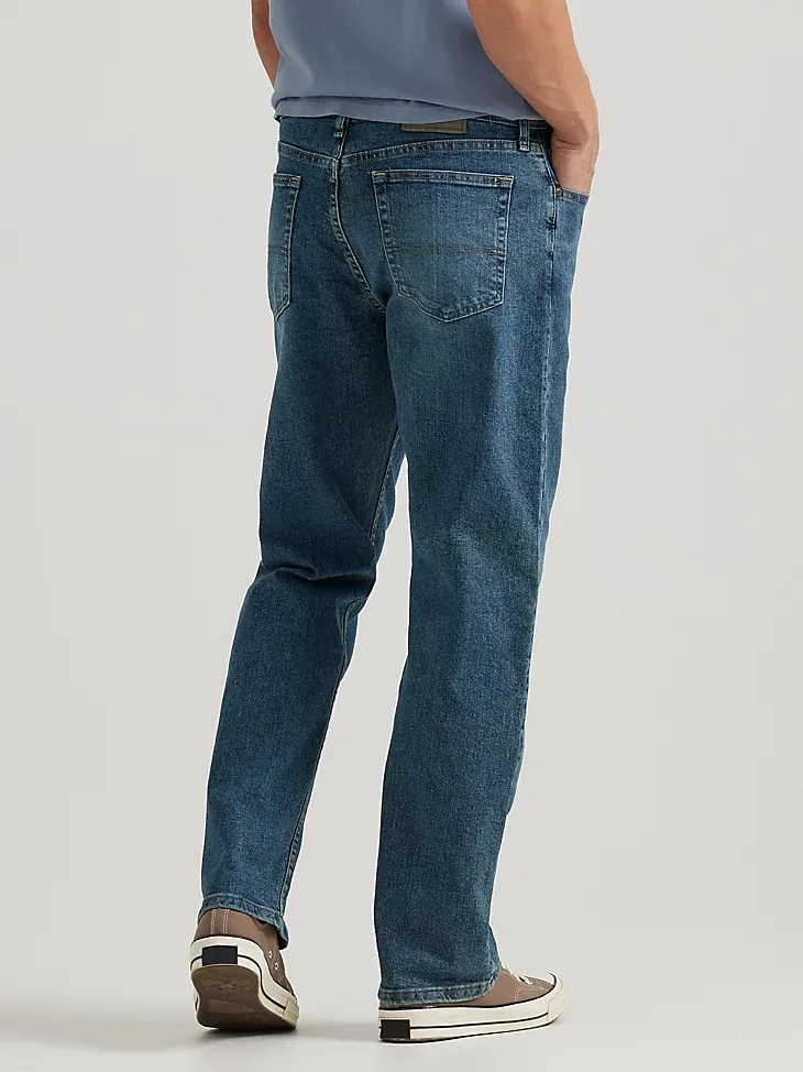 WRANGLER AUTHENTICS MEN'S RELAXED FIT COMFORT FLEX JEAN IN LIGHT STONEWASH