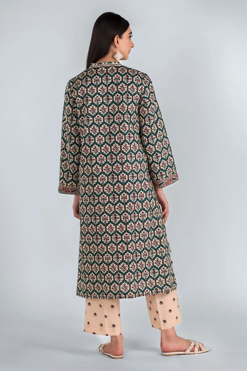 2 Piece Kurta | Embroidered & Pants | Green