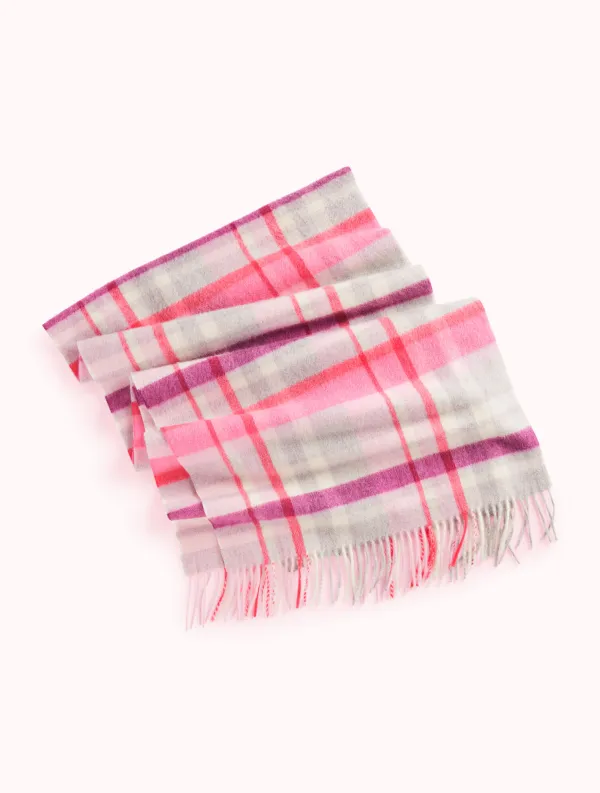 Cashmere Waterweave Scarf - Winter Coral