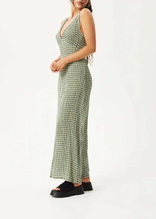 BASE - SEERSUCKER CHECK MAXI DRESSDEEP GREEN CHECK
Seersucker Check Maxi Dress