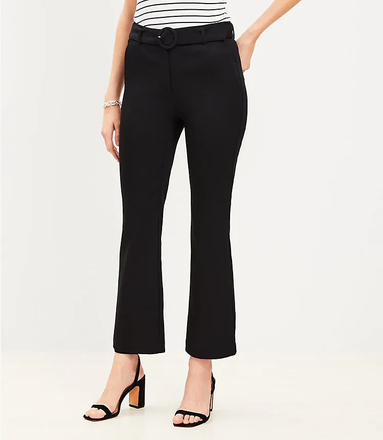 Belted Sutton Kick Crop Pants