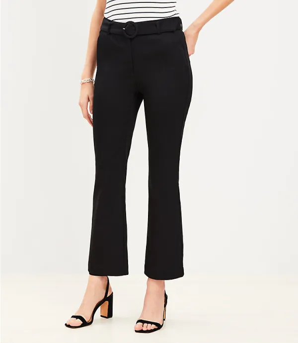 Belted Sutton Kick Crop Pants