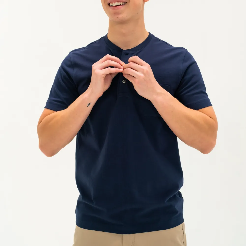 Short Sleeve Stretch Henley