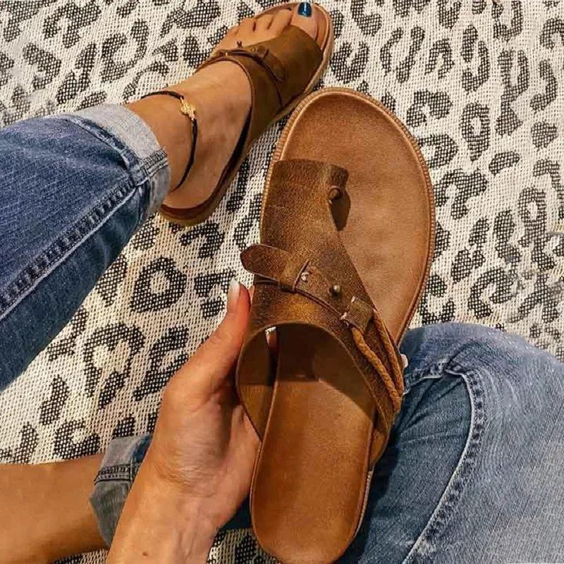 Casual Leather Flip Flops