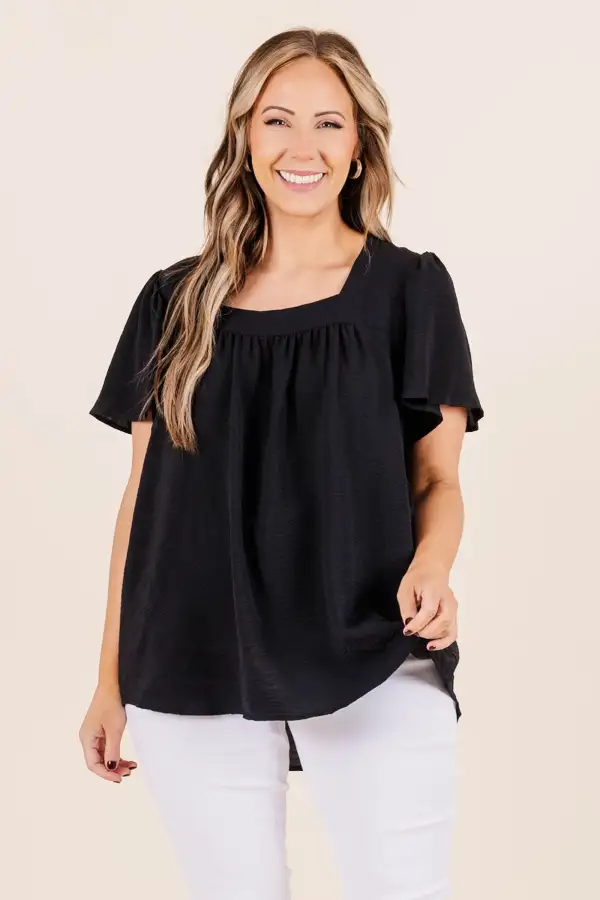 I See You All Over Me Top, Black