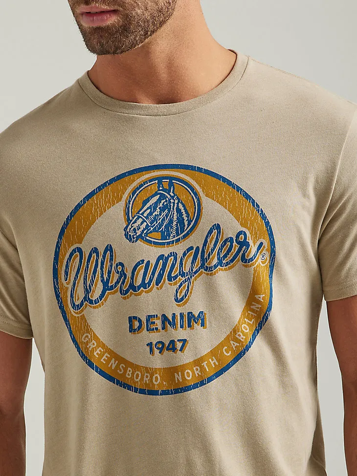 MEN'S WRANGLER LOGO RING GRAPHIC T-SHIRT IN TRENCHCOAT HEATHER