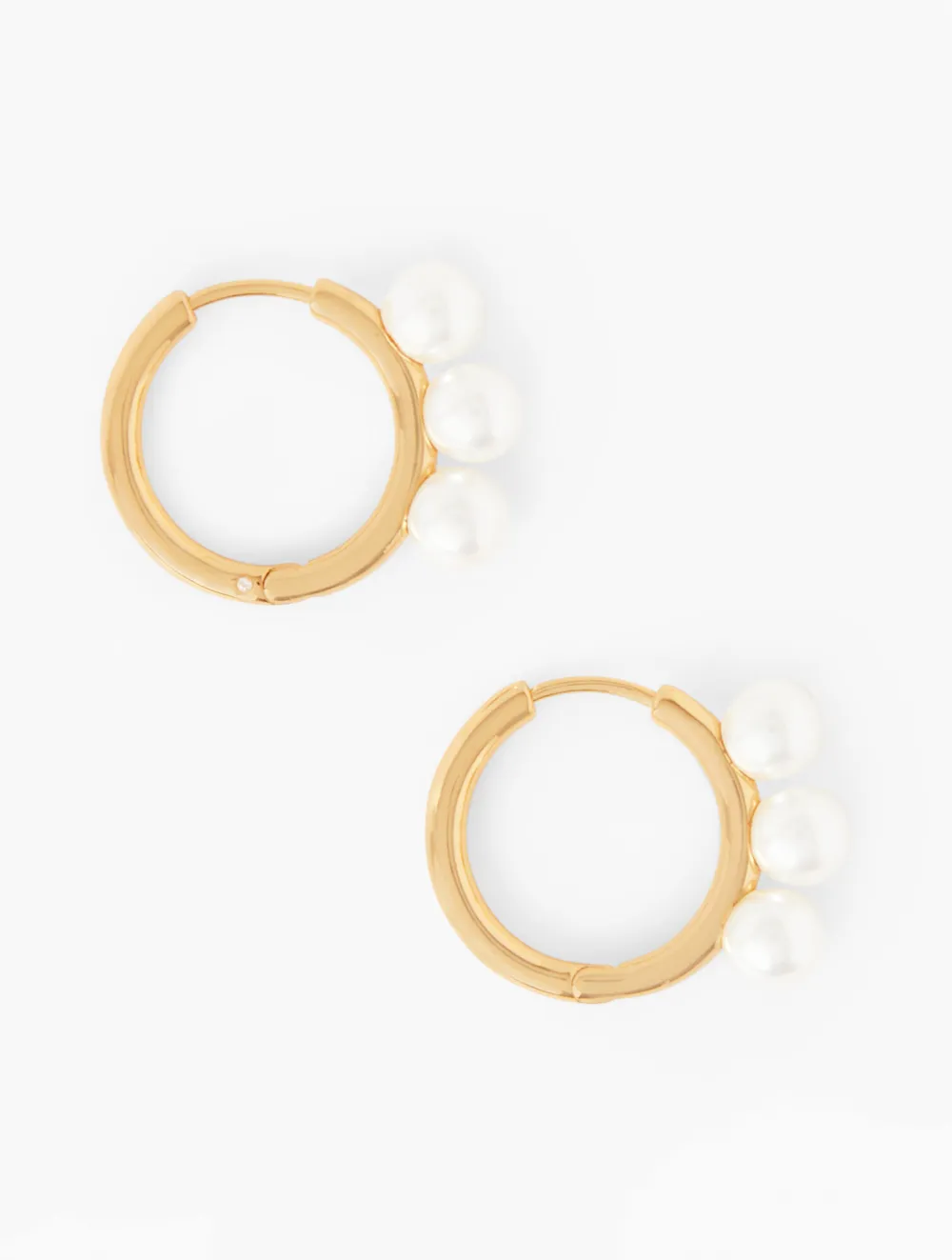 Modern Pearl Hoop Earrings