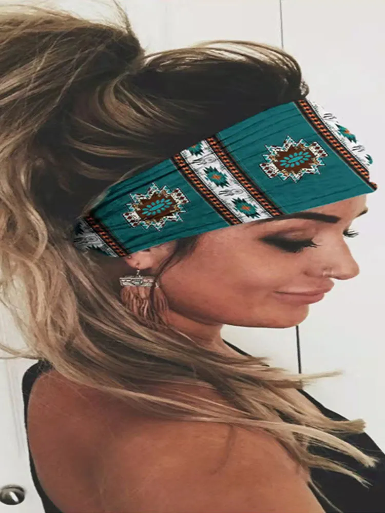 Western Print Wide Hair Accessories