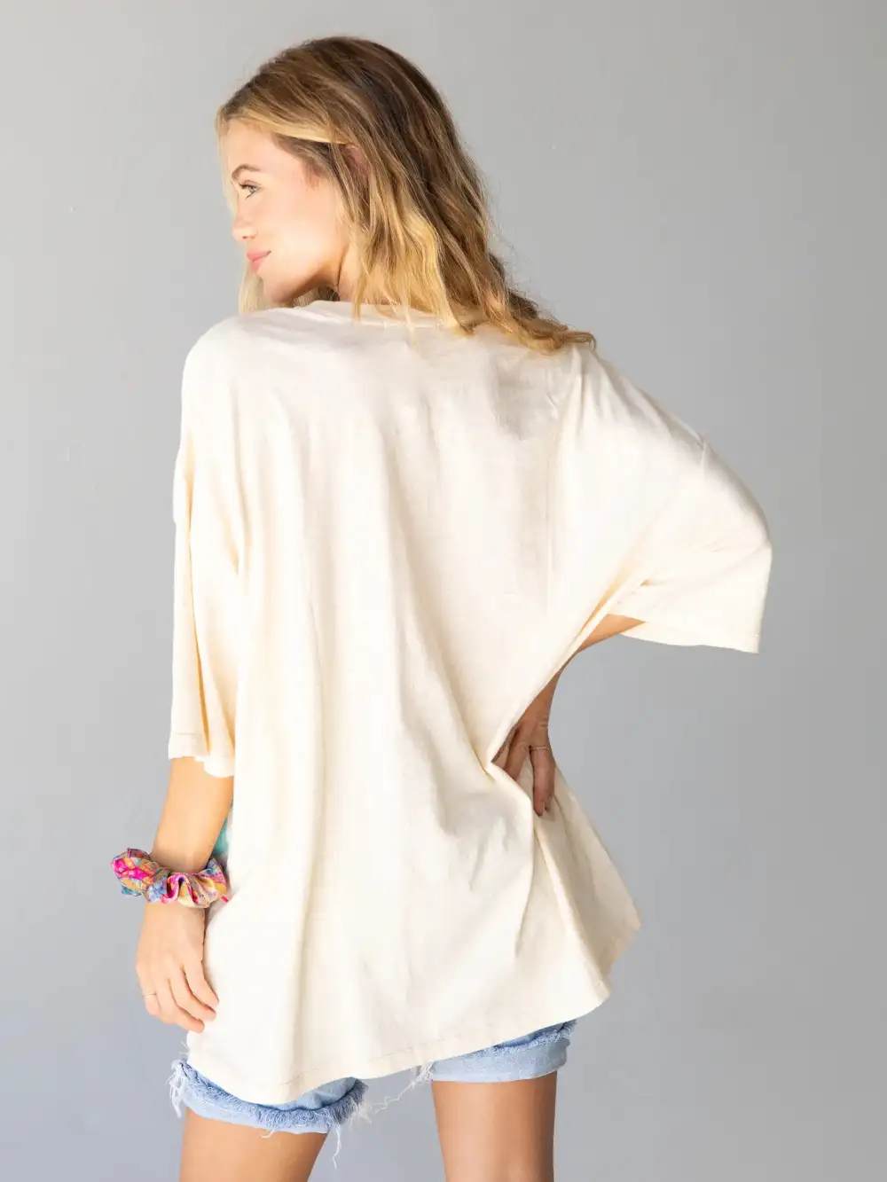 One Size Cotton Easy Tee - Love Cream