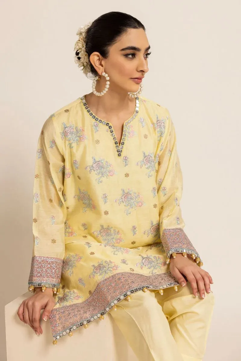 2 Piece | Kurta & Pants | Color Yellow