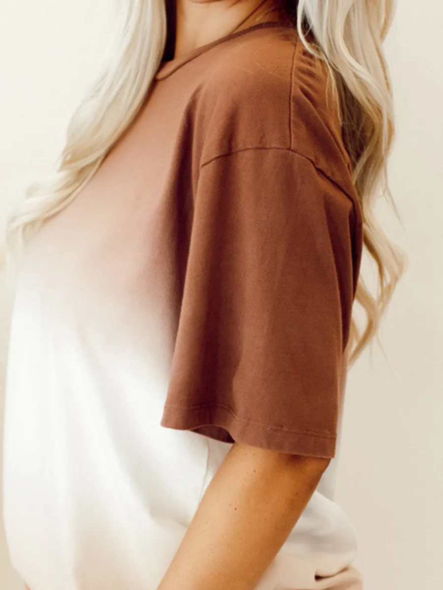 Brown gradient T-shirt