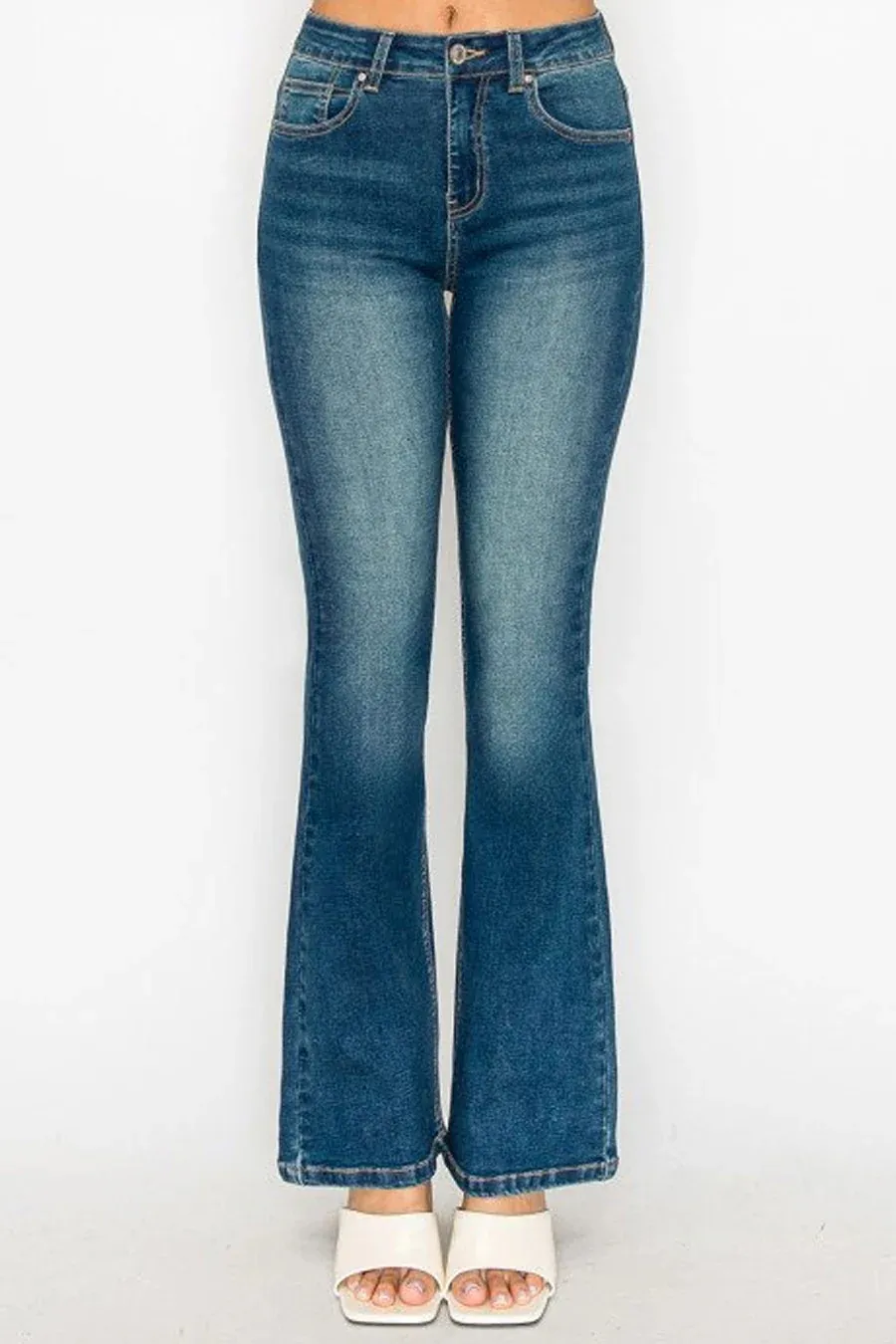 WAXJEAN Vintage Wash Bootcut Jean With Great Stretch