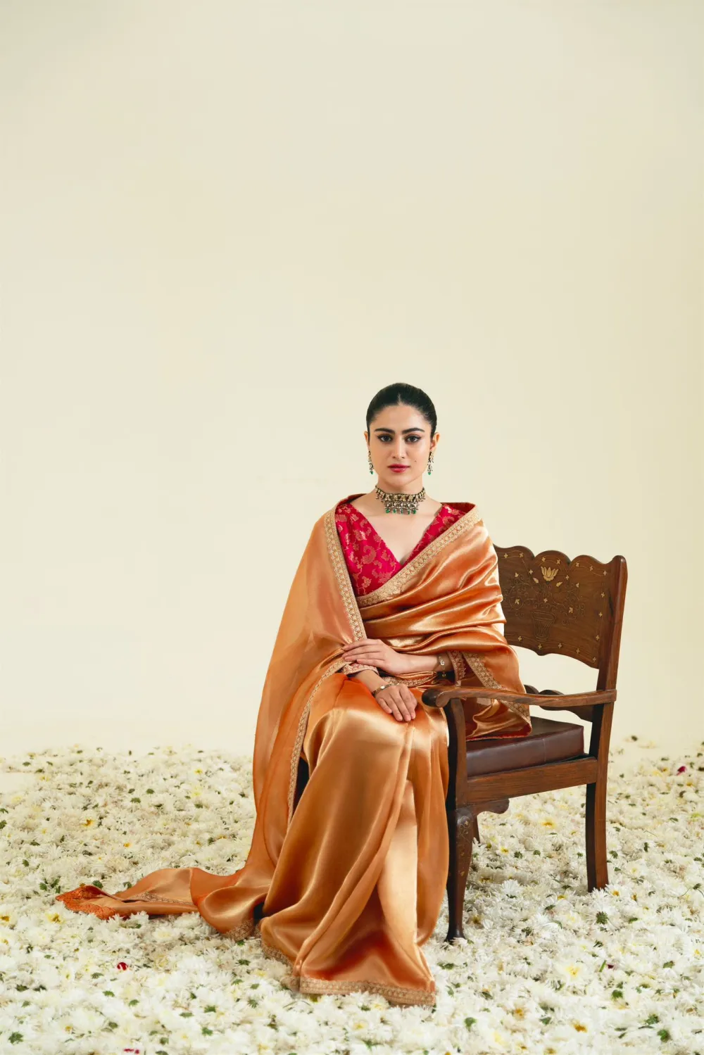 Rust Lahma Saree