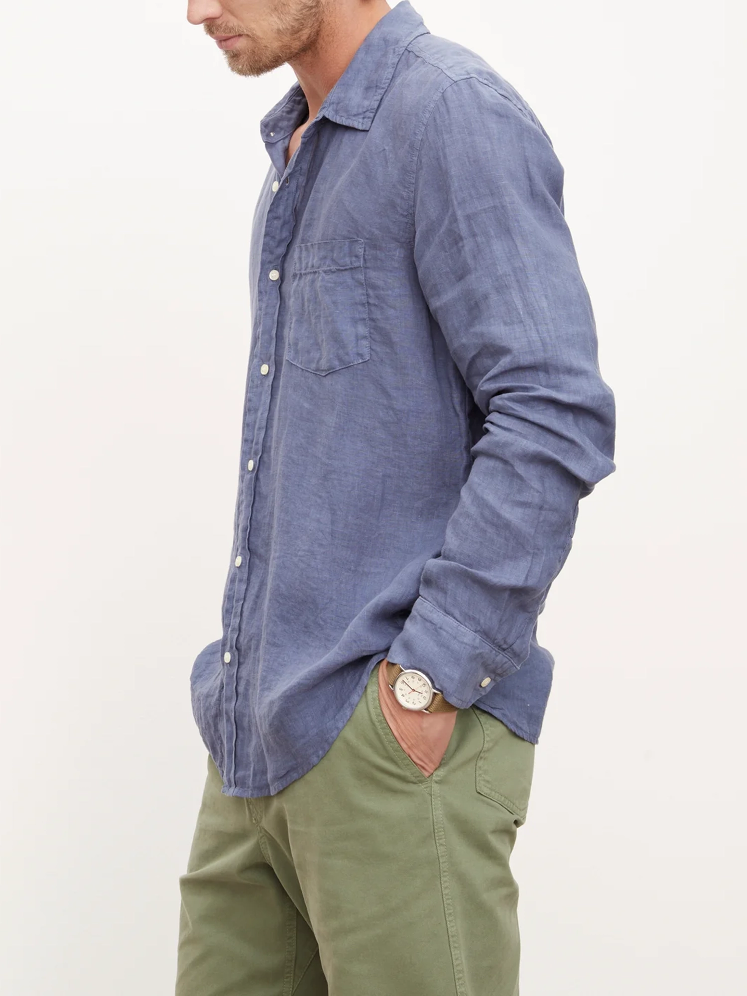 Lapel Neck Solid Casual Shirts