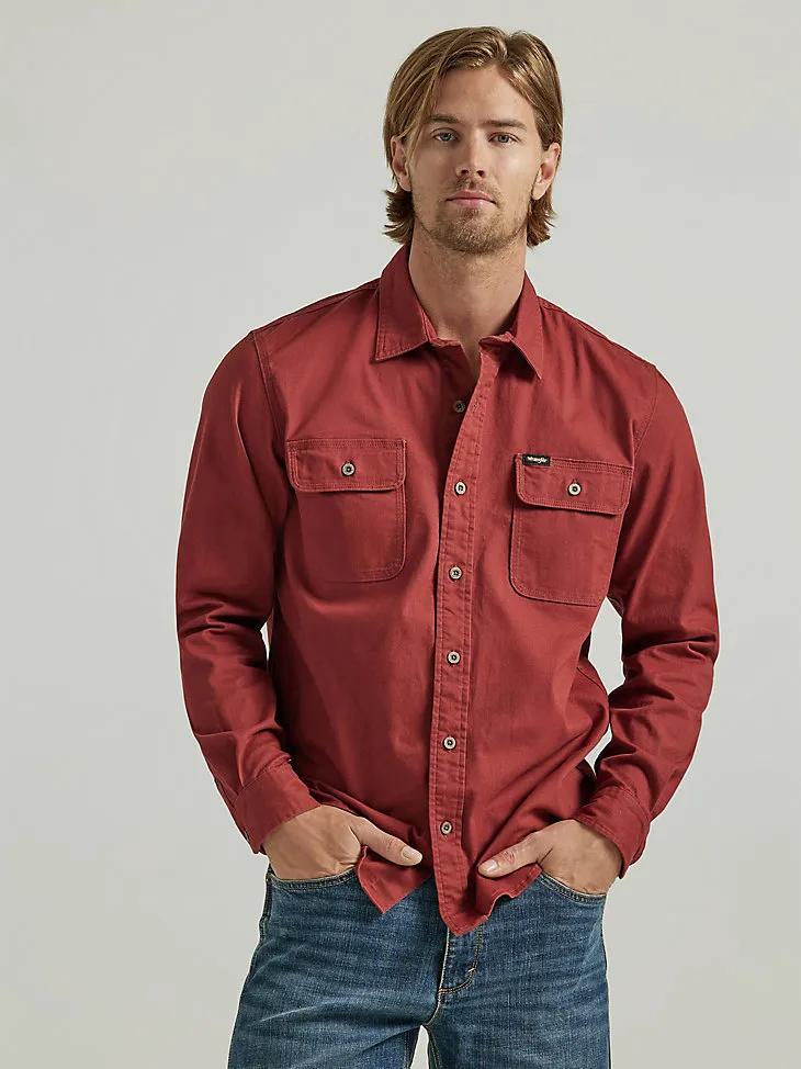 MEN'S WRANGLER® EPIC SOFT™ STRETCH TWILL SHIRT IN ROSIN