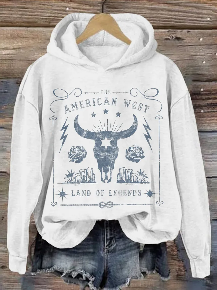 Vintage American West Graphic Comfy Hoodie