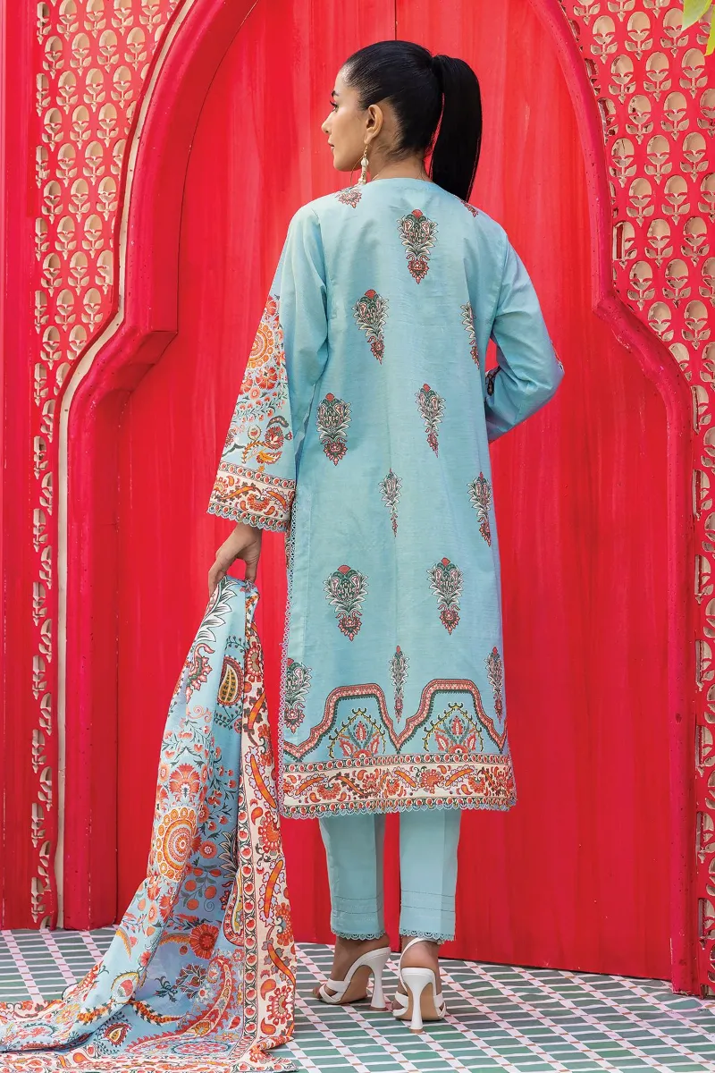 3 Piece Kurta Embroidered | Dupatta& Bottom & Tops | Color Sky blue