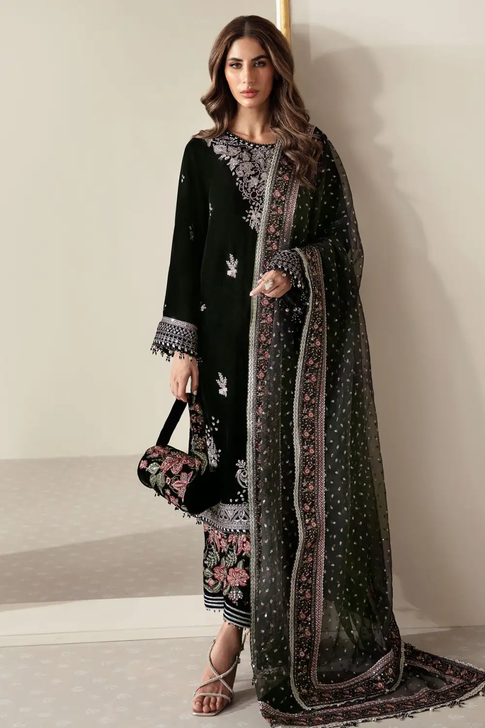 Embroidered Velvet Formal Sets