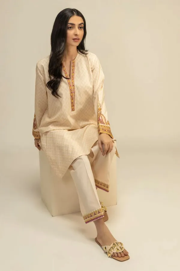 2 Piece | Kurta & Pants | Color Light Yellow