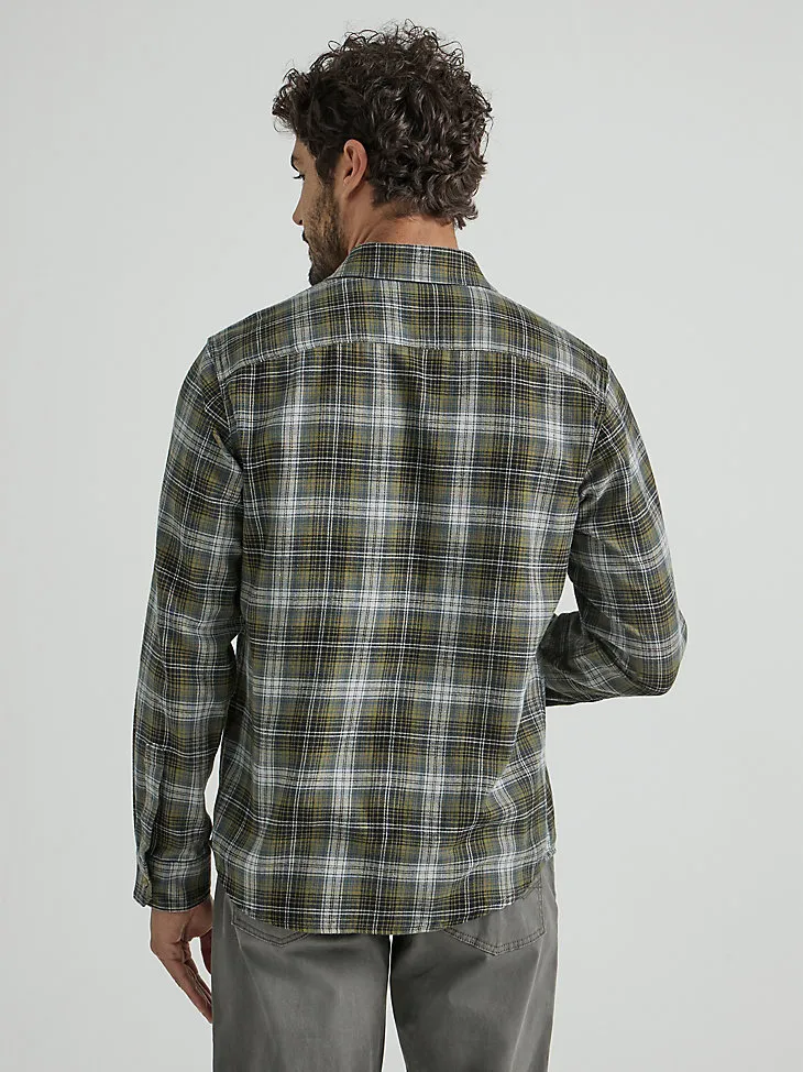 MEN'S BRUSHED FLANNEL SHIRT IN BURNT HENNA ORANGE