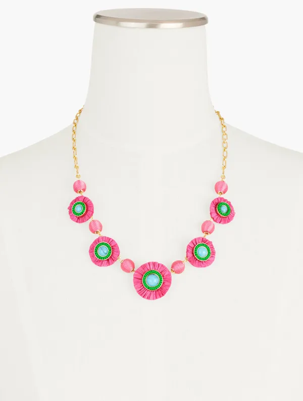 Raffia Burst Statement Necklace