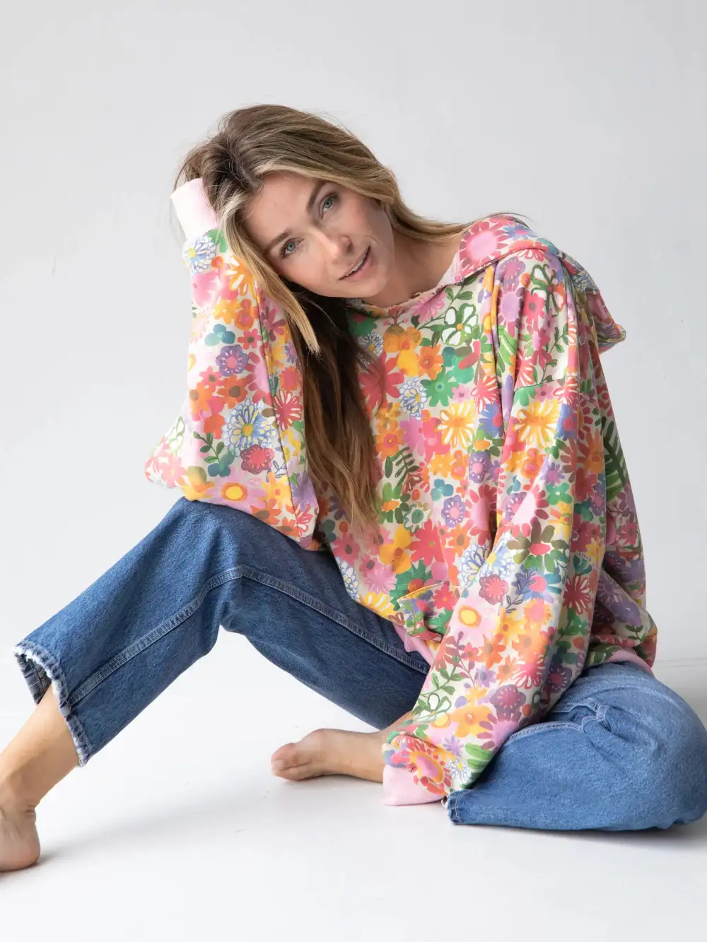 Oversized Printed Sweatshirt - Floral