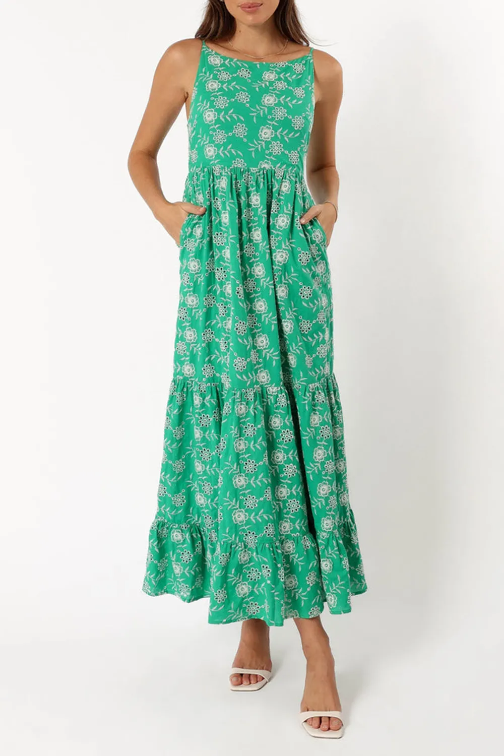 JENSON MAXI DRESS - GREEN EYELET