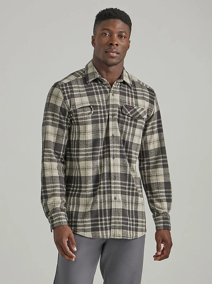 ATG BY WRANGLER™ MEN'S CAMPSITE PLAID SHIRT IN MAHOGANY