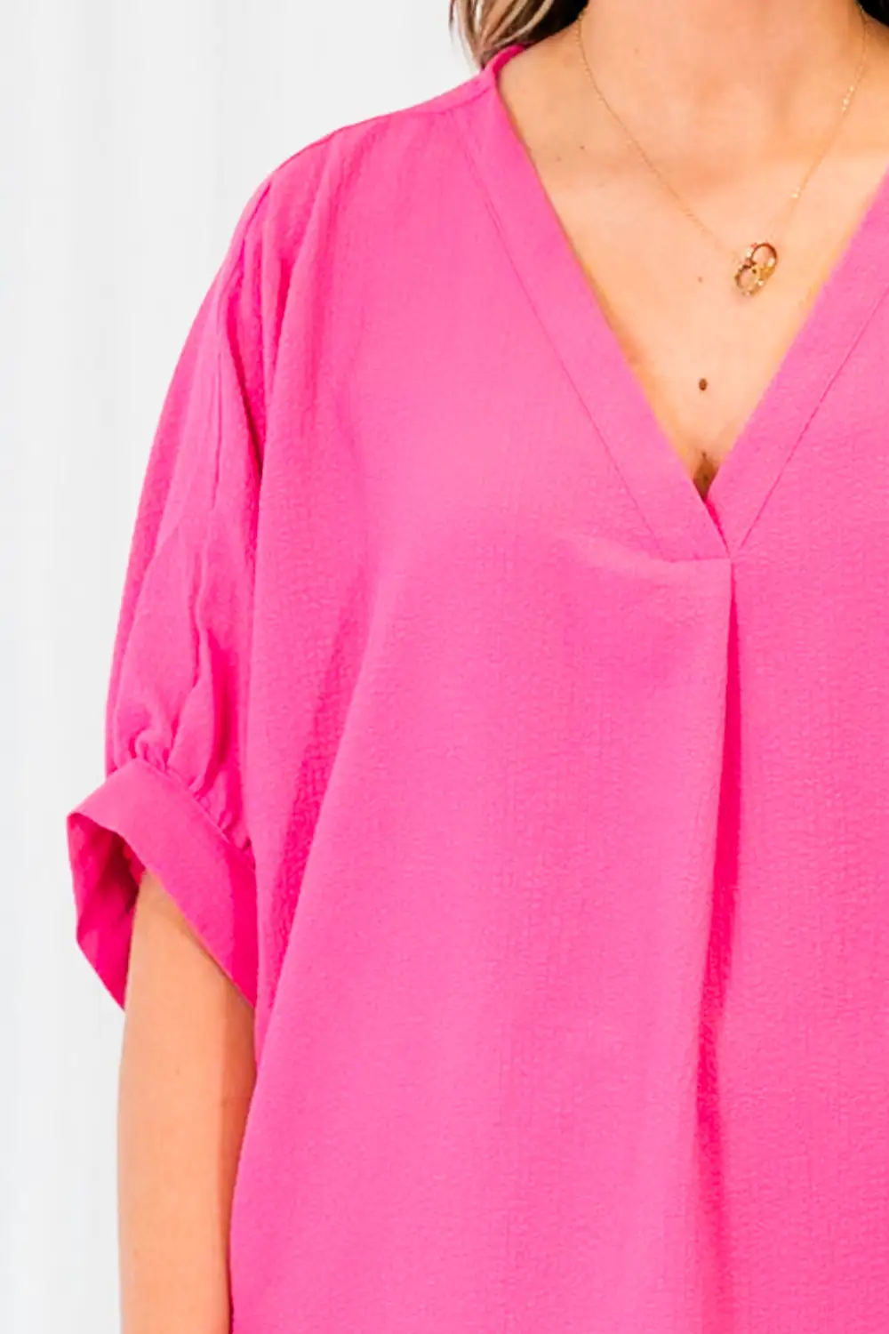 Social Scene Top, Hot Pink