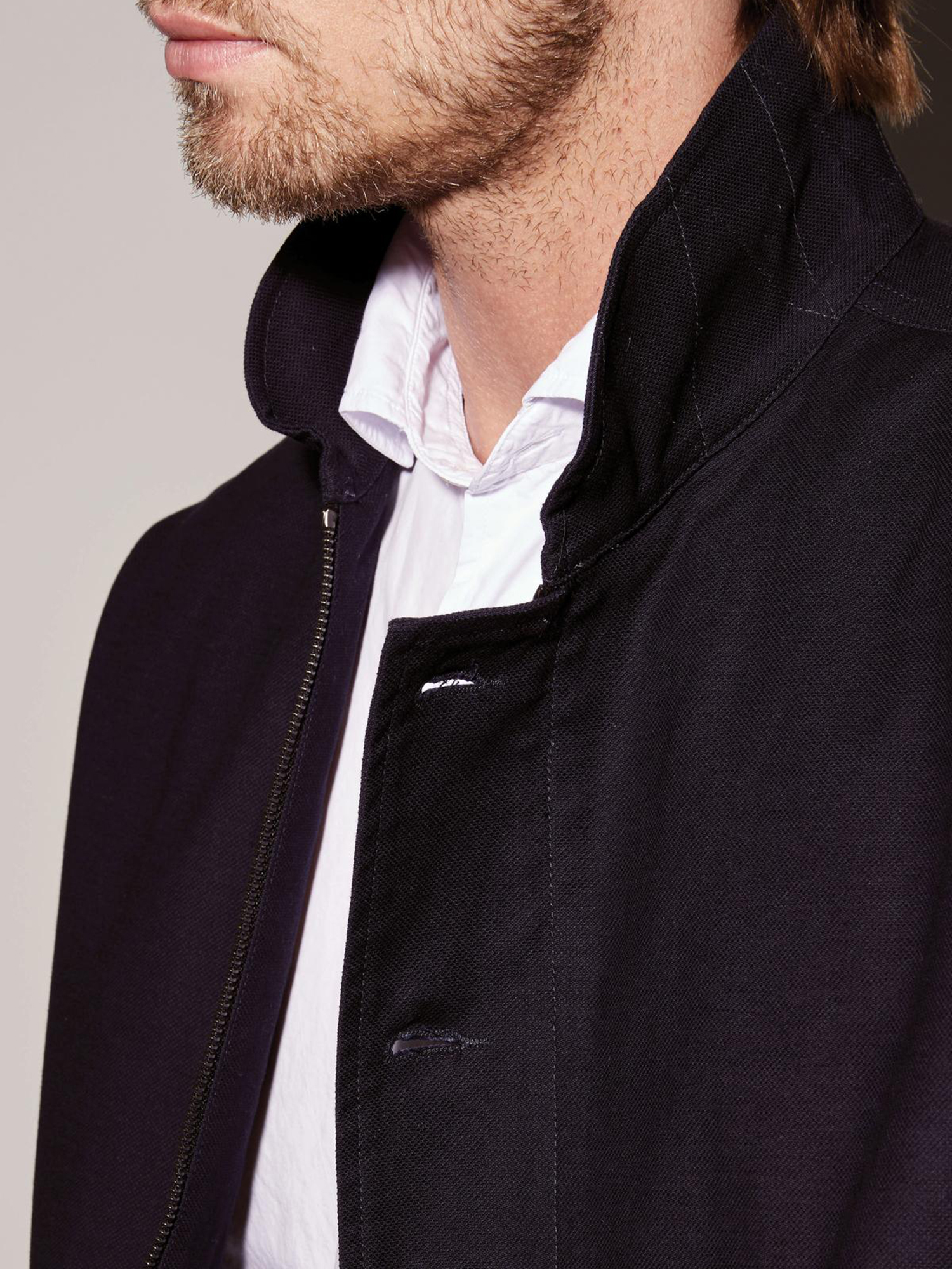 Stand Collar Solid Casual Jacket