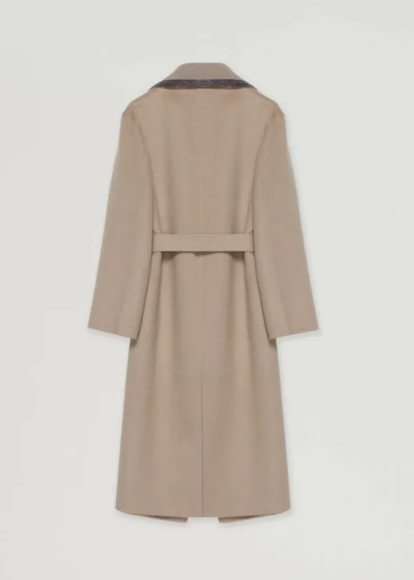 Drawstring Mantella Lapel Neck Coat