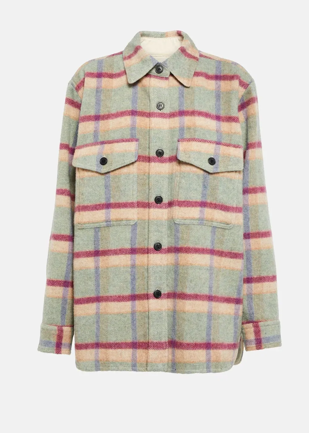 Striped Print Lapel Neck Faxon Coat