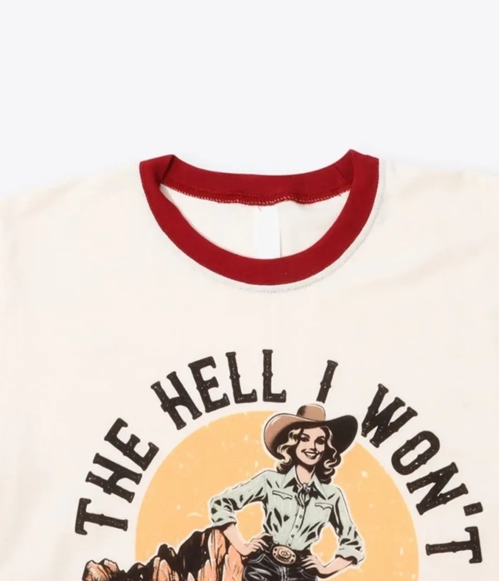 Cream The Hell I Won't Unisex Graphic Ringer Tee