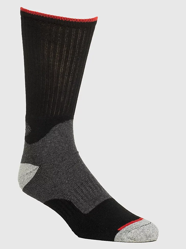 MEN'S WRANGLER MID-WEIGHT CREW WORK SOCKS (3-PACK) IN ARMY GREEN