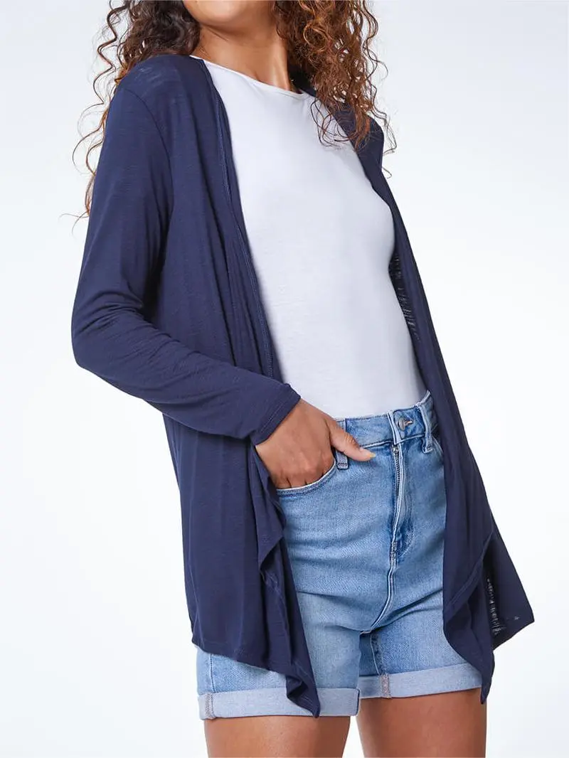 Navy Jersey Cardigan