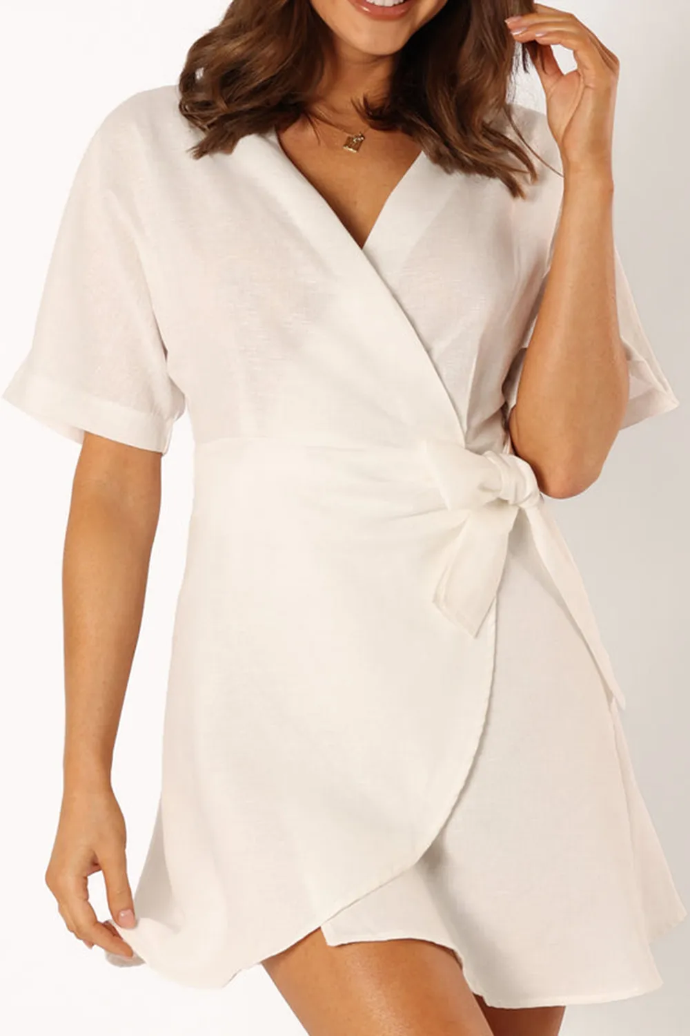 AMELIA WRAP DRESS - WHITE