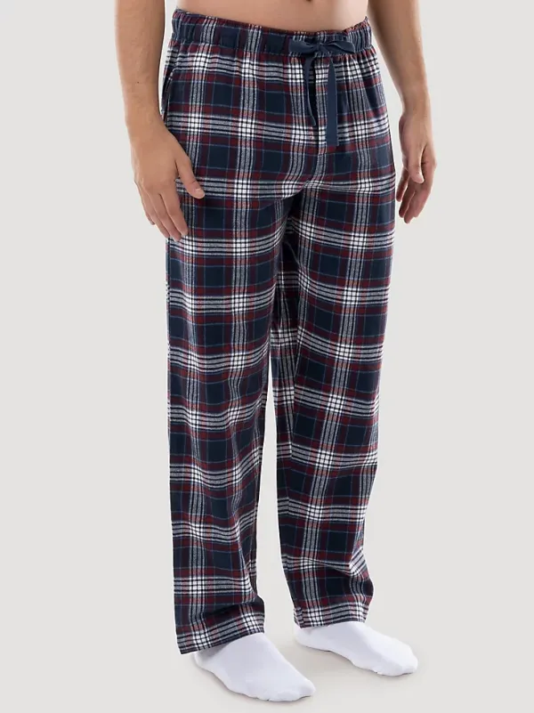 MEN'S FLANNEL PLAID PAJAMA PANT IN DARK SAPPHIRE