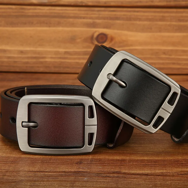 Men'S Leather Solid Color Belt