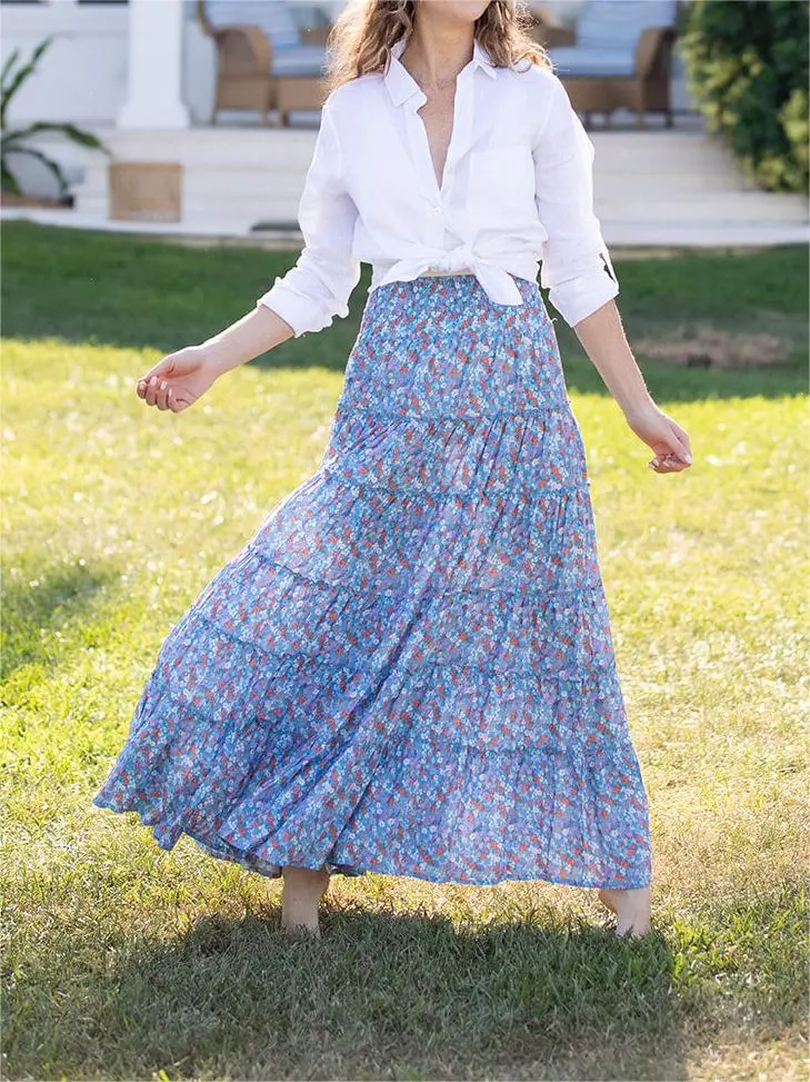 Sundance Maxi Skirt / Petite Blue