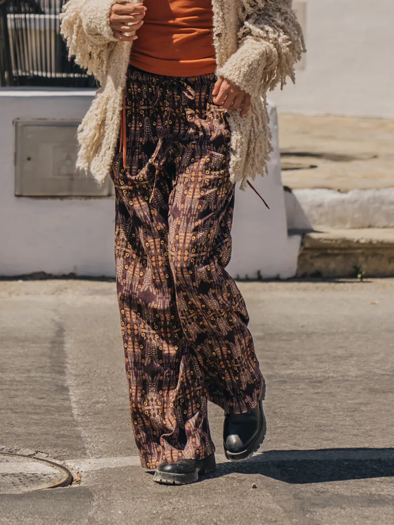 Loose Print Casual Breeze Trousers