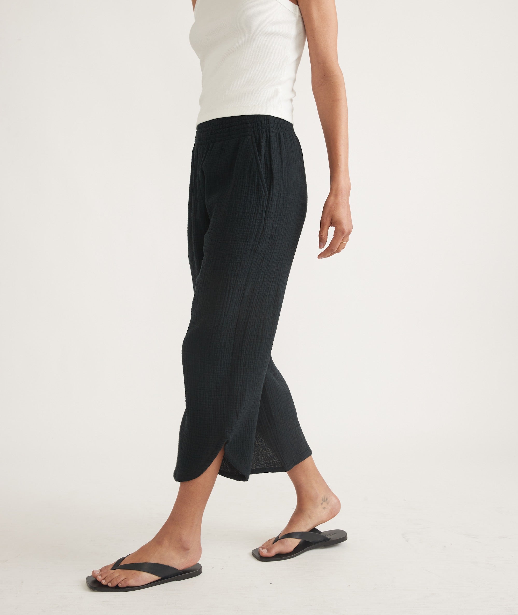 Black Cali Double Cloth Pant