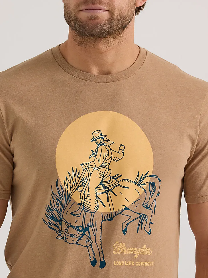 MEN'S SHORT SLEEVE BUCKING BRONCO GRAPHIC T-SHIRT IN CINNAMON SWIRL