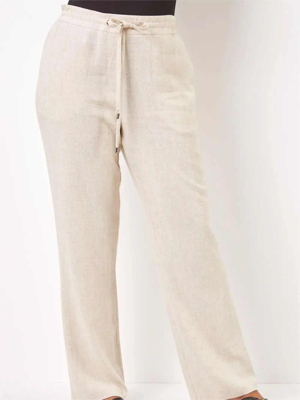 Apricot cotton and linen loose trousers