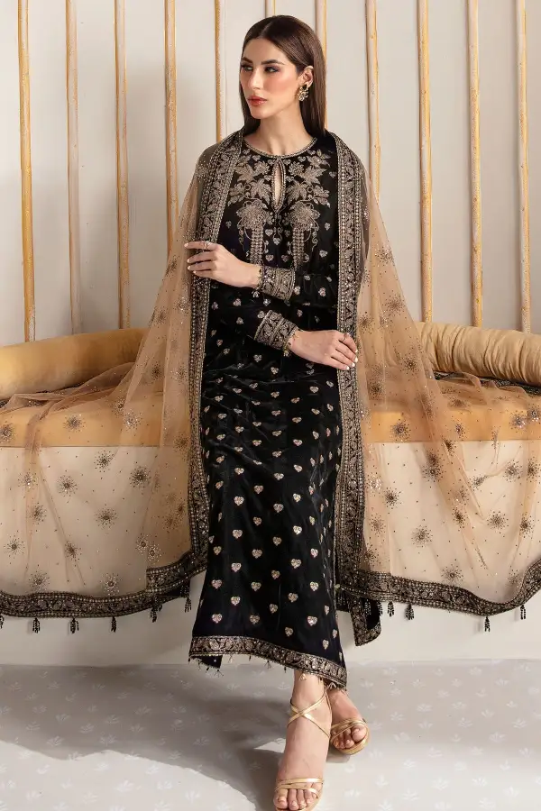 Embroidered Velvet Formal Sets